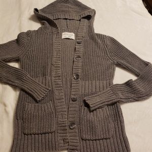 Juniors Grey hooded Cardigan EUC